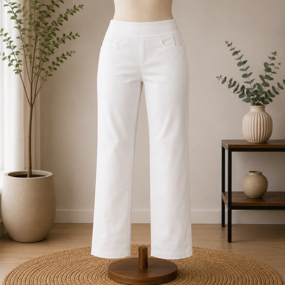 NWT Women with Control Pants Womens LP White Wicked Shape Enhancing Stretch